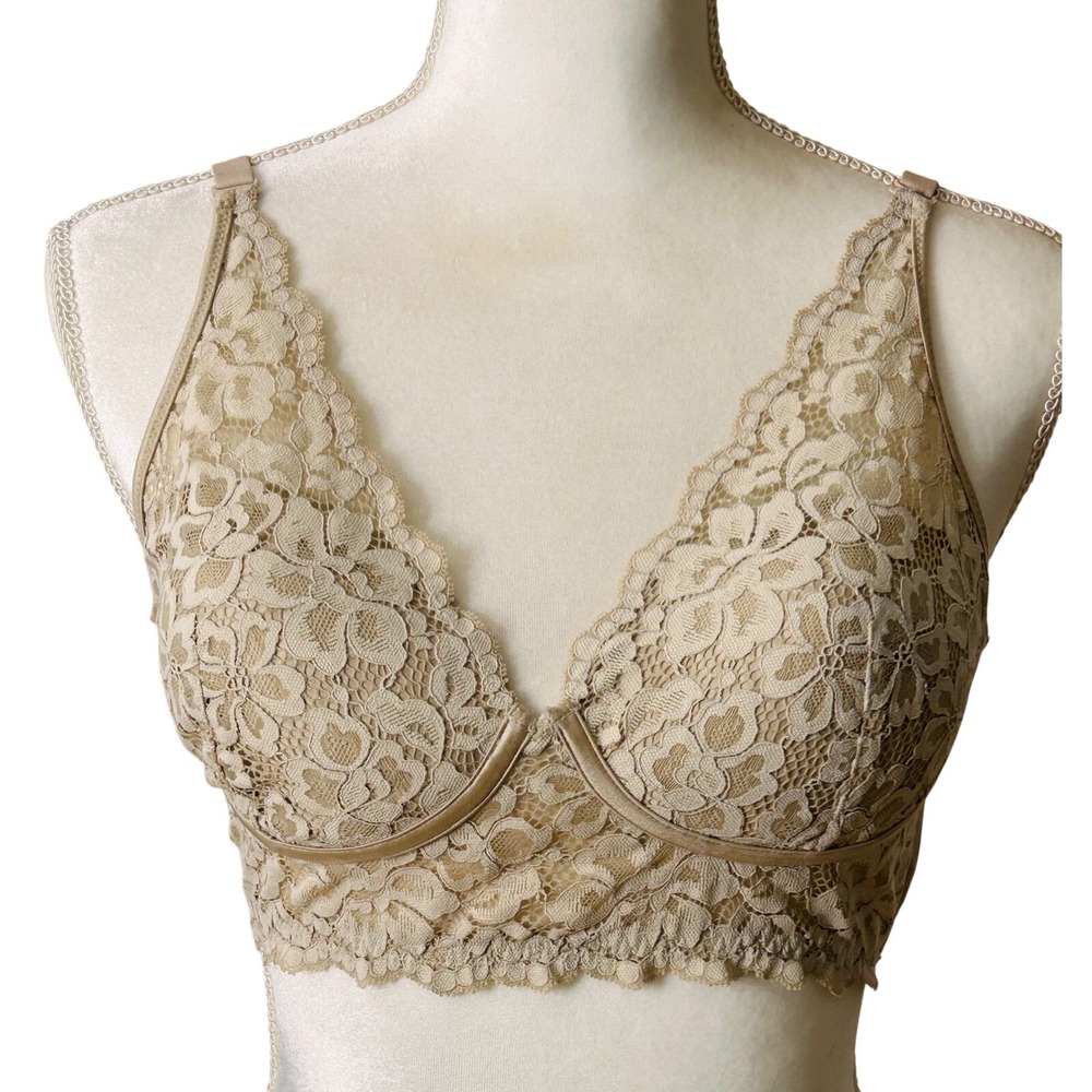 Romantic Lace Bralette Maidenform Longline Bra 34D Cottagecore Coquette DM1188